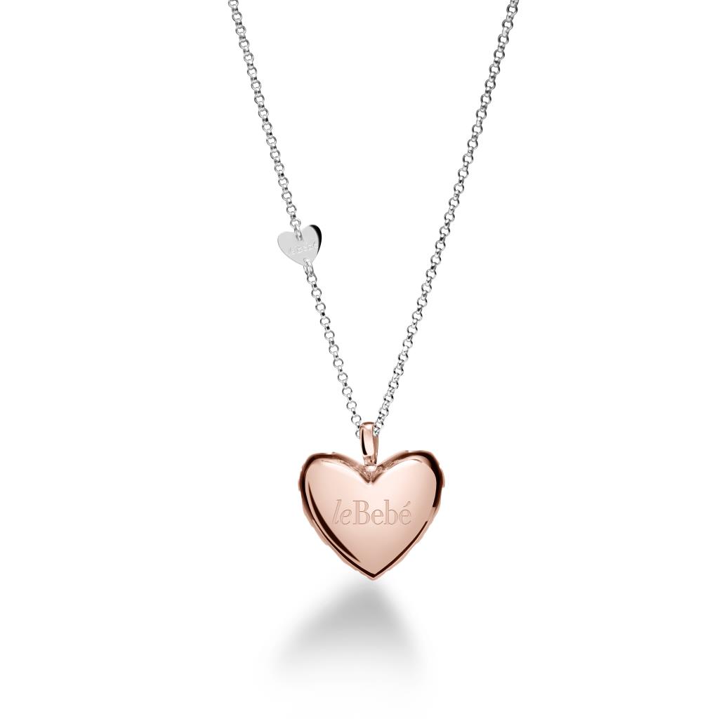 925 rose silver leBebe SNM014 Suonamore Hearts charm with silver chain - LE BEBE