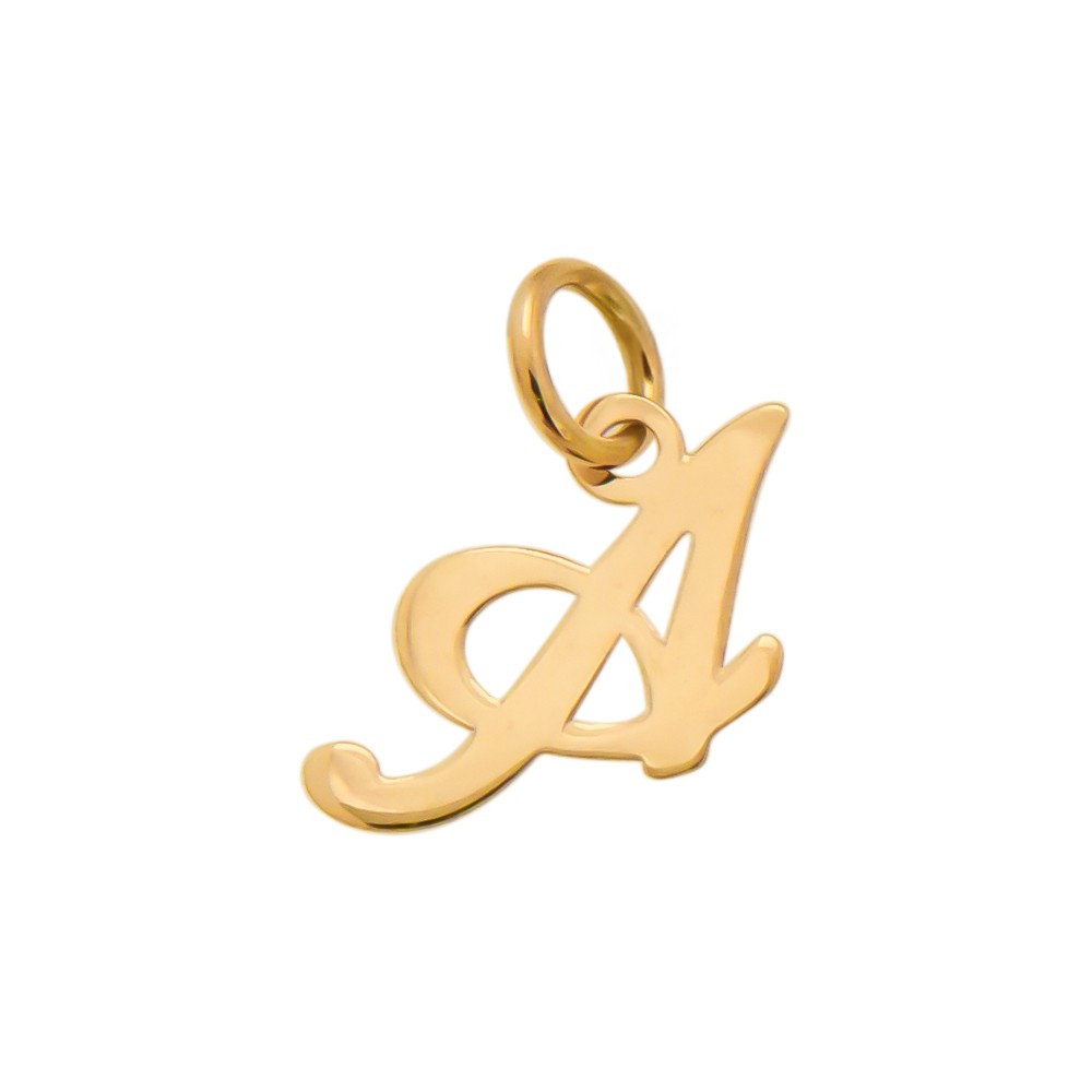 Ciondolo iniziale A in corsivo h 7,00 mm oro giallo - CICALA