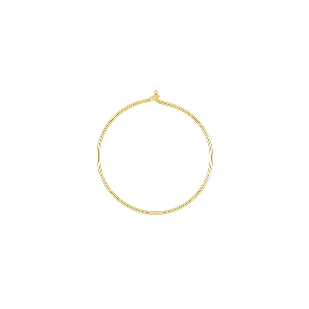 18Kt Gold Wire Hoop Earring 19Mm - MAMAN ET SOPHIE
