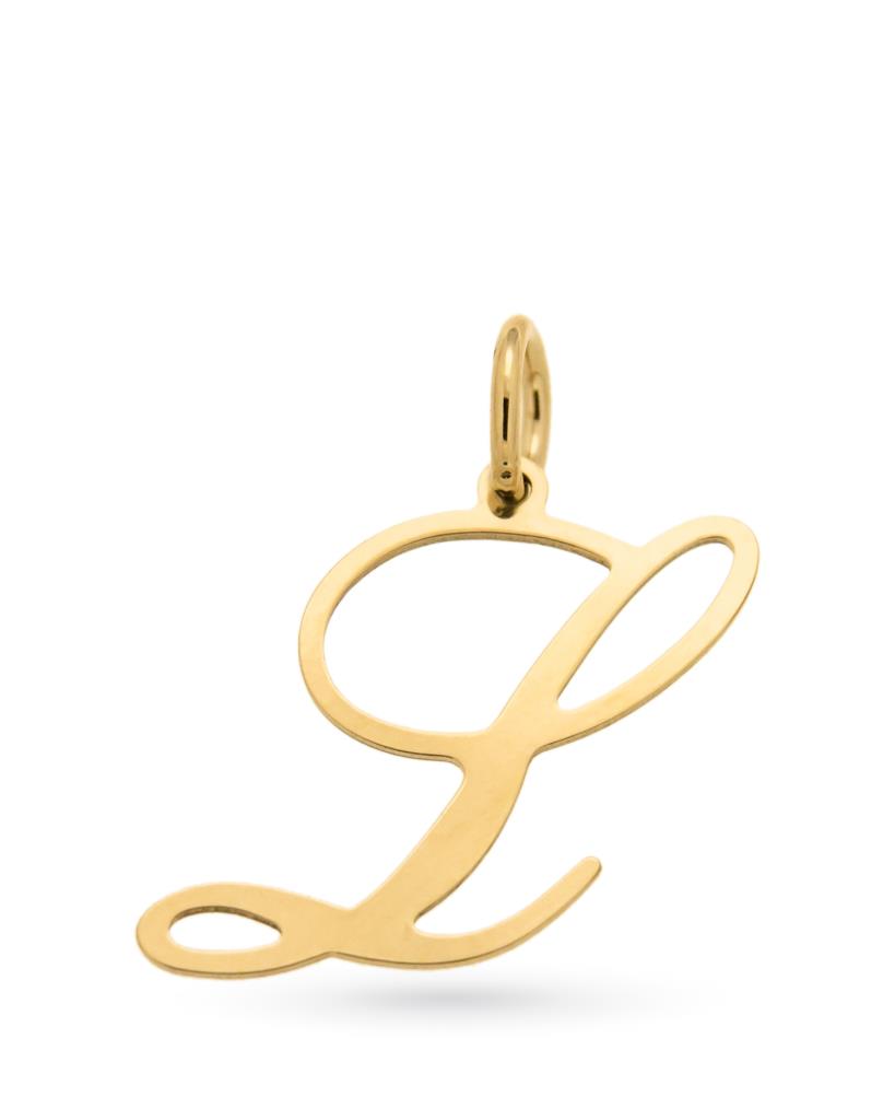 Ciondolo con lettera L in oro giallo - LUSSO ITALIANO