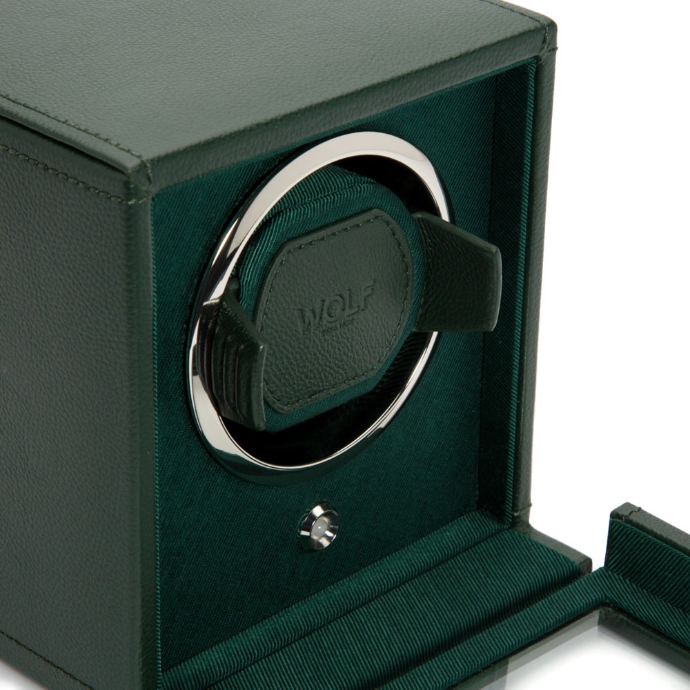  Wolf Single Watch Winder with Cover - Green - WOLF