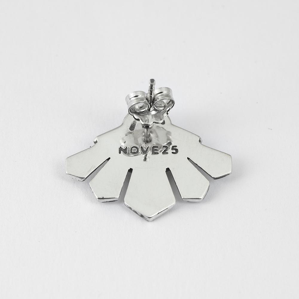  Orecchini coppia etnici lobo ventaglio argento brunito Nove25 - NOVE25