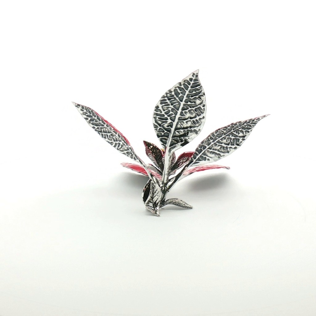  Stella Di Natale Piccola Foglie E Pistillo Rosso Argento - SATURNO