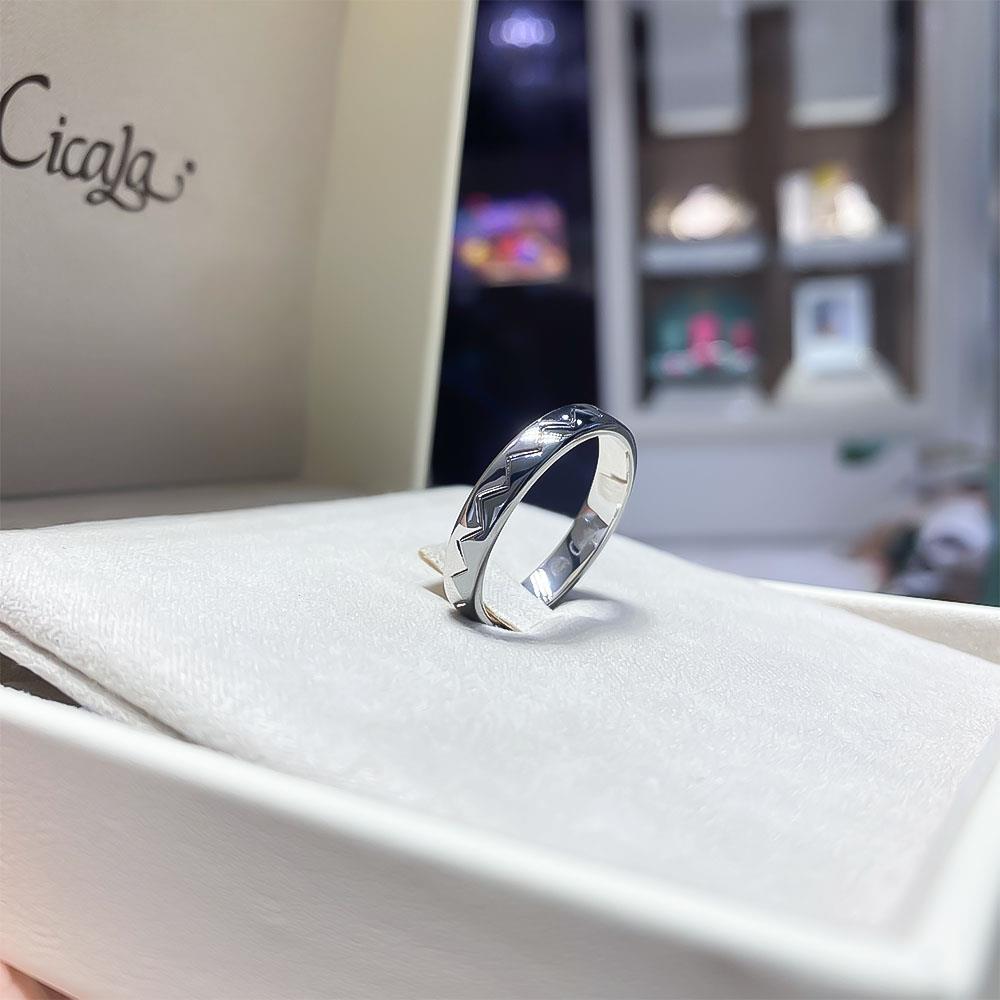  Fede nuziale oro bianco rodio nero Corone  - CICALA