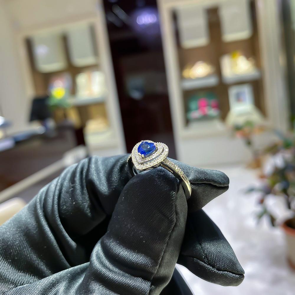  Anello zaffiro cuore 0,59ct doppio contorno diamanti 0,24ct Mirco Visconti - MIRCO VISCONTI