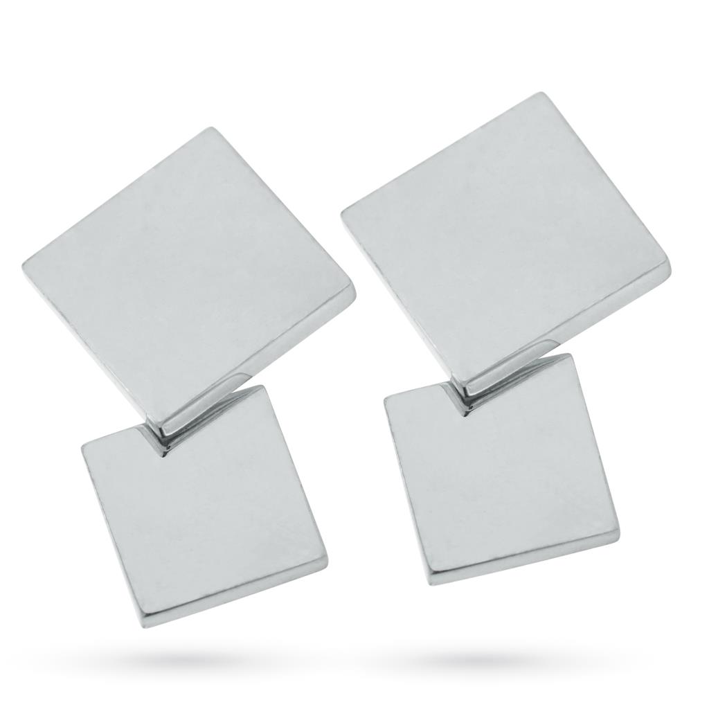 925 sterling silver squares cufflinks with polished surface - LUSSO ITALIANO