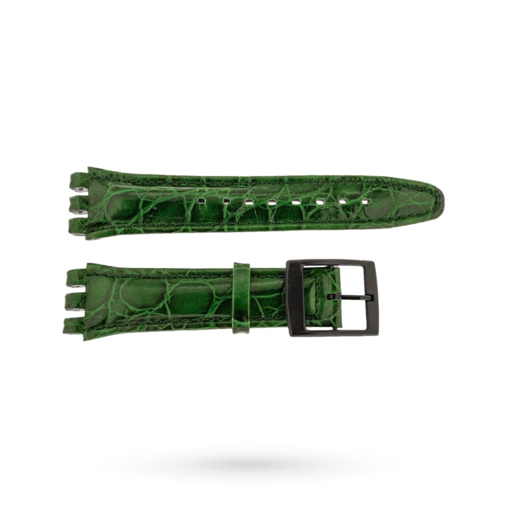 Cinturino orologi Swatch imbottito verde imitazione cocco 18mm - 