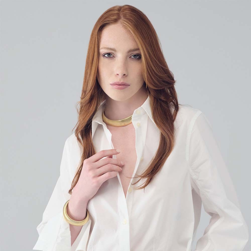 Collana Unoaerre 2556 Tubogas dorata - UNOAERRE