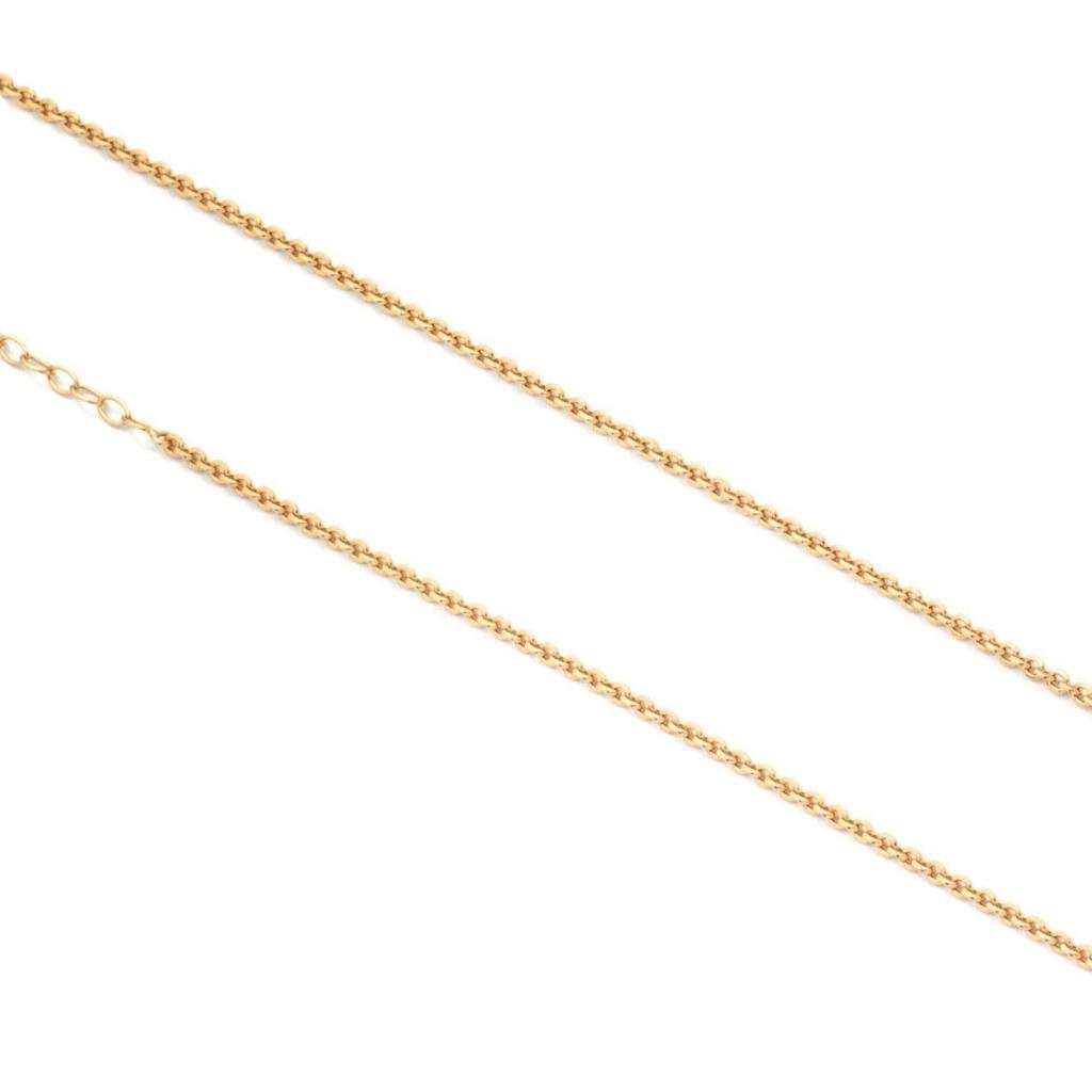 925 yellow silver thin polished rolo chain necklace - CAMEO ITALIANO
