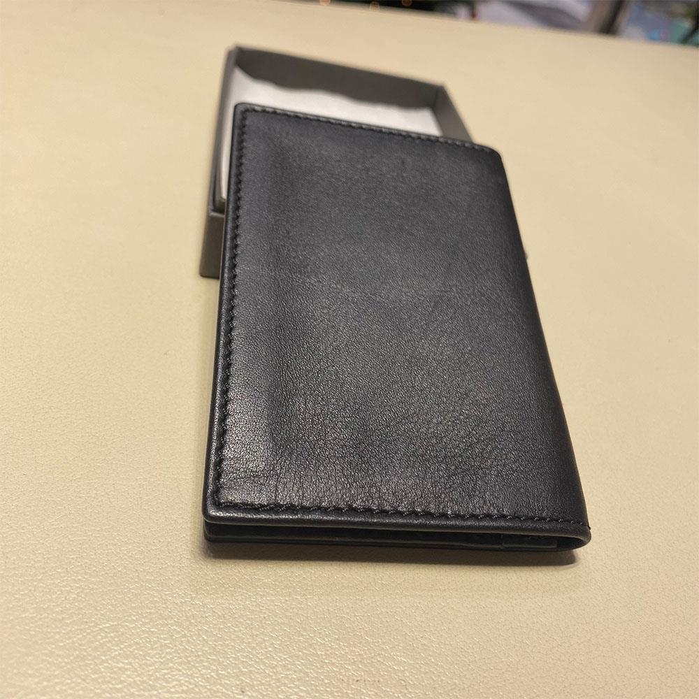  Portabiglietti da visita pelle nera madreperla onice  - ASCIONE