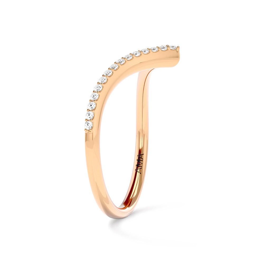  Anello oro rosa diamanti da 0,005 Carati Lab-Grown - misura 14 - AMA