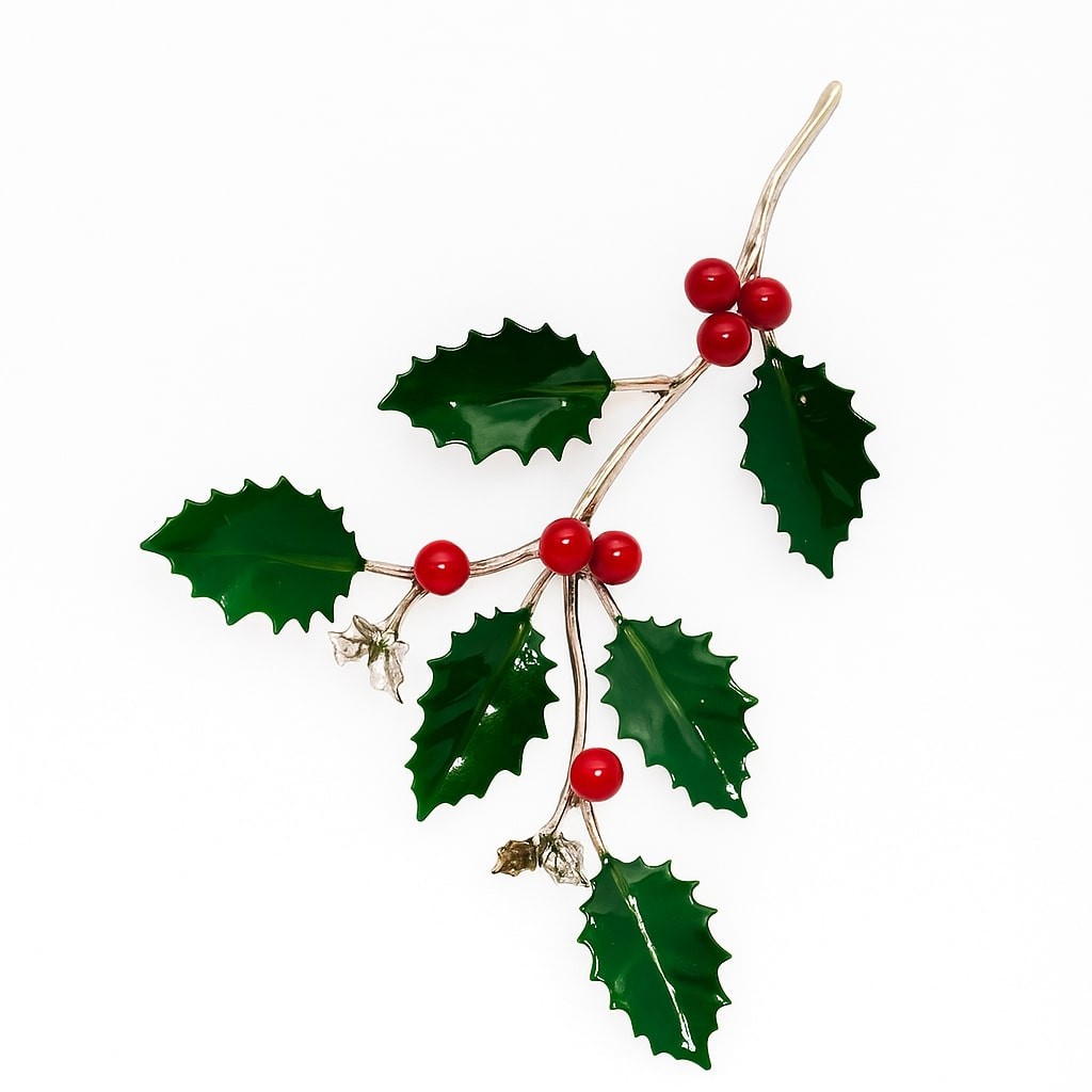 Agrifoglio Piccolo 6 Foglie Palline E Foglie Smaltate