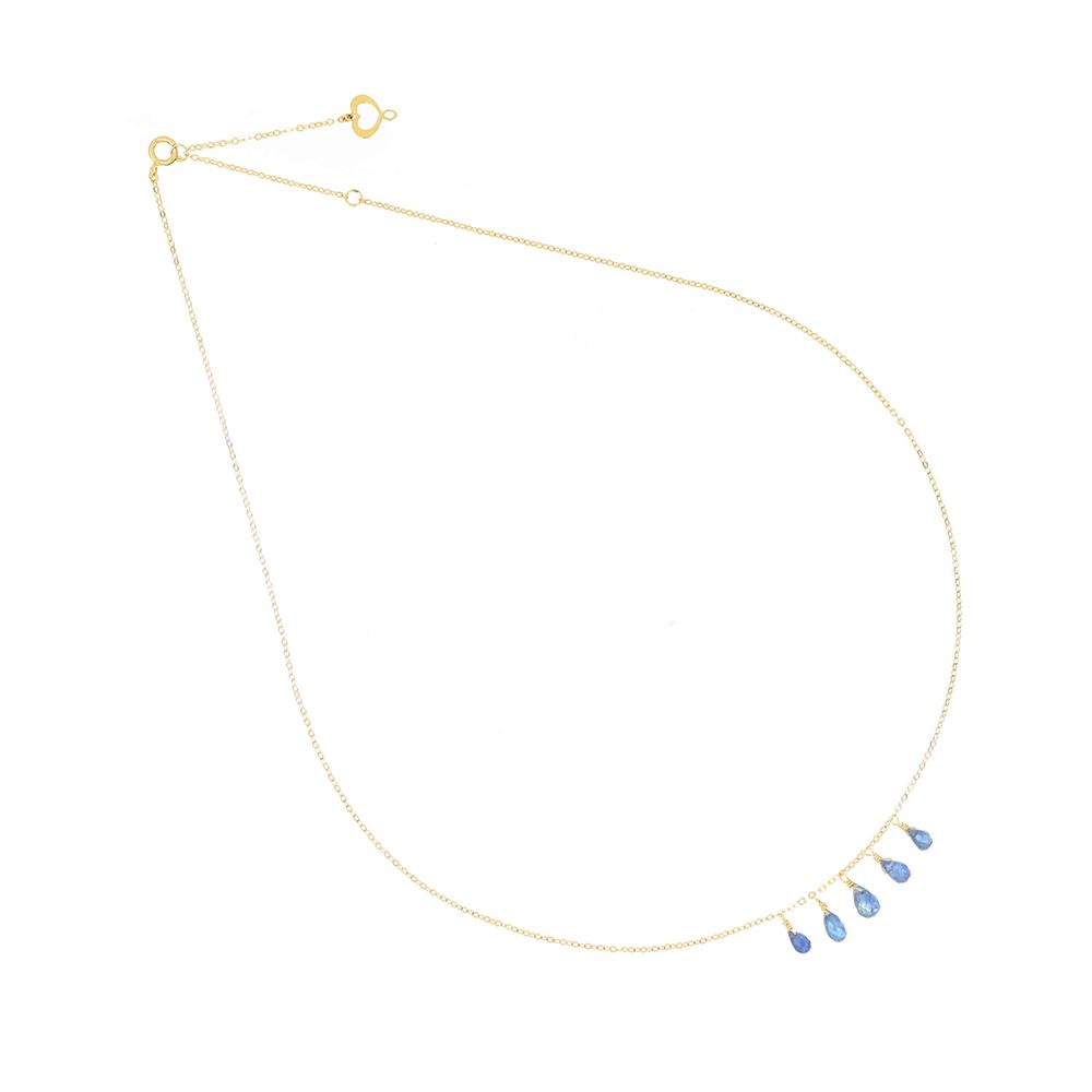 18Kt Blue Sapphire Five Drops Necklace - MAMAN ET SOPHIE