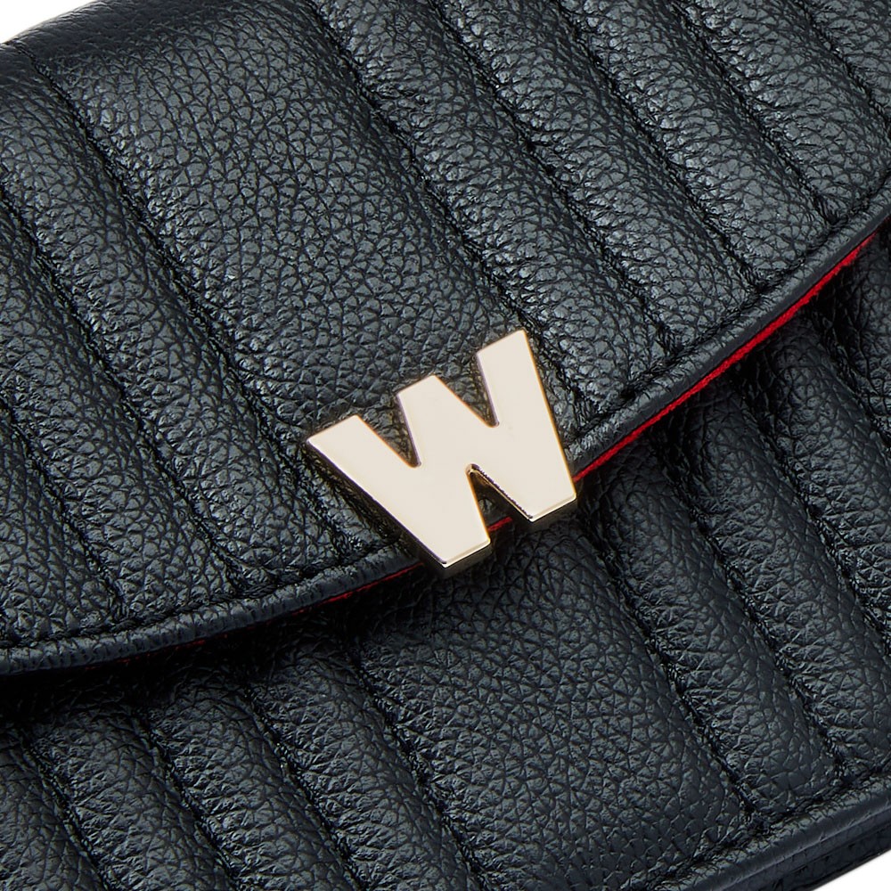  Mini borsa con cinturino da polso e cordino - Nero - WOLF