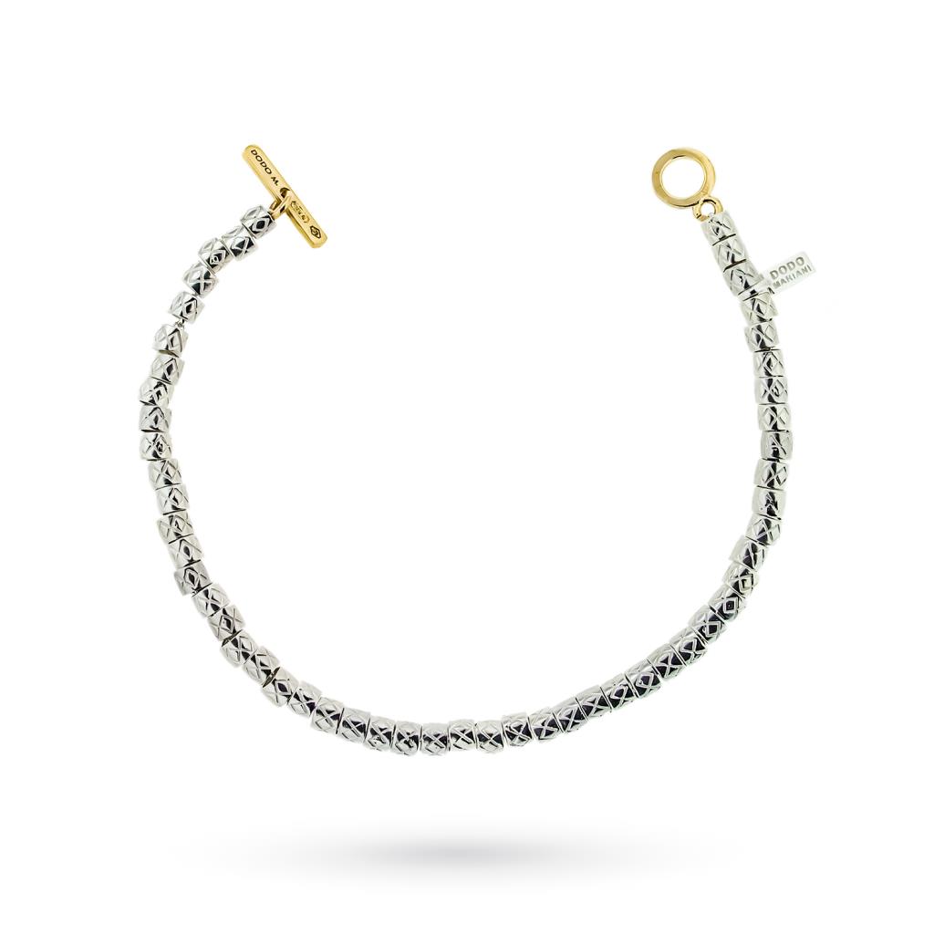  Bracciale Dodo Mariani Pigne Small argento oro giallo 21cm - DODO MARIANI