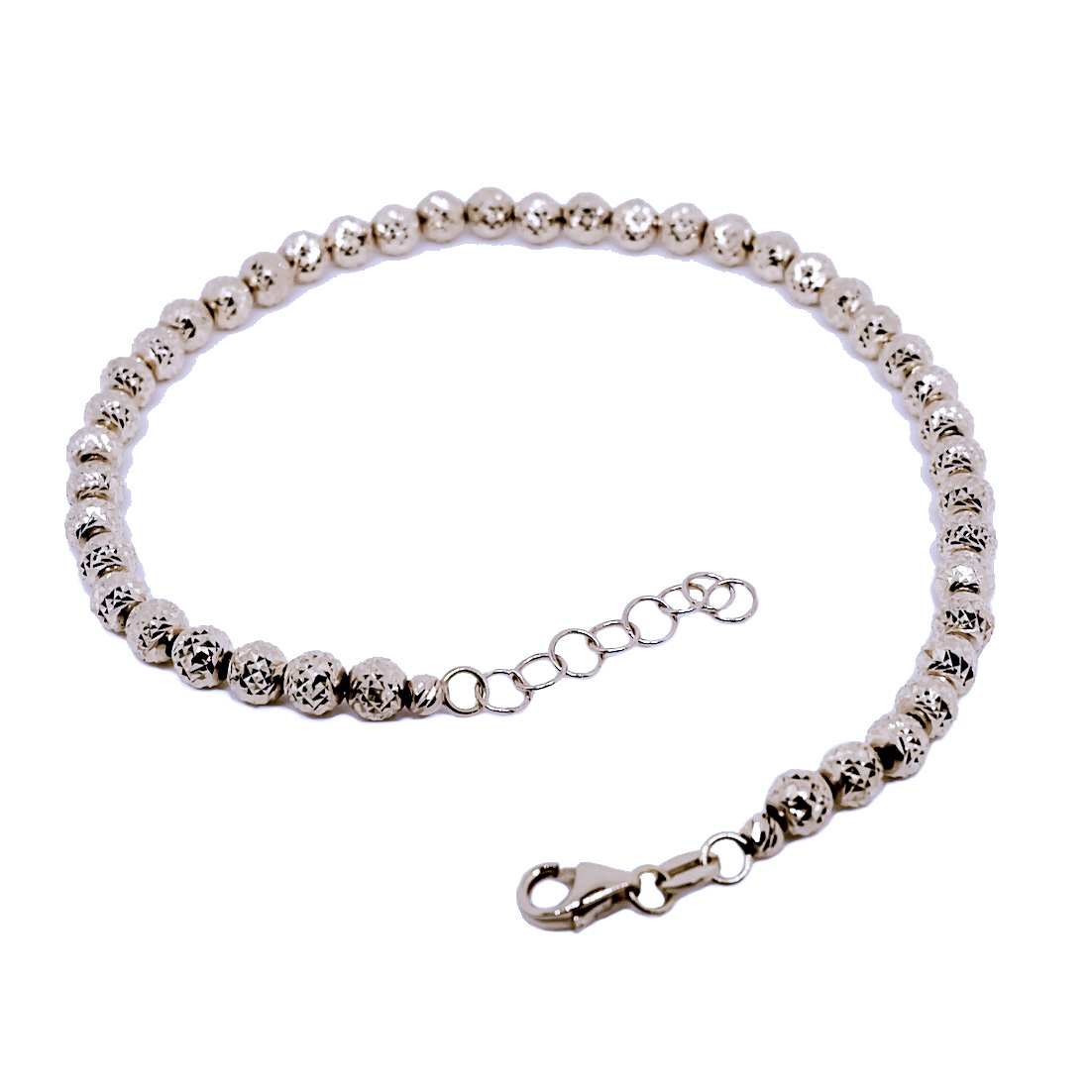 Bracciale Oro Giallo 9ct Carissima - Catena Belcher 19 Cm Con Ovali Forati E Taglio Diamante