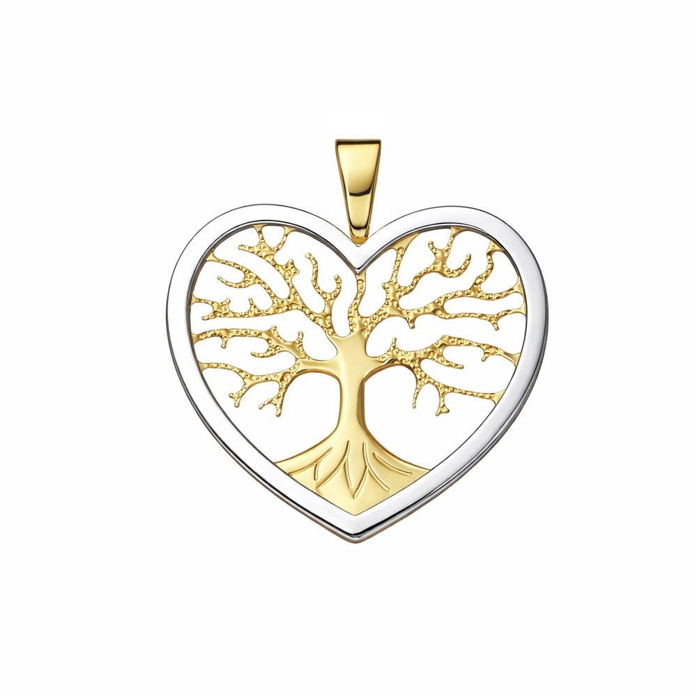 Ciondolo albero della vita dentro cuore