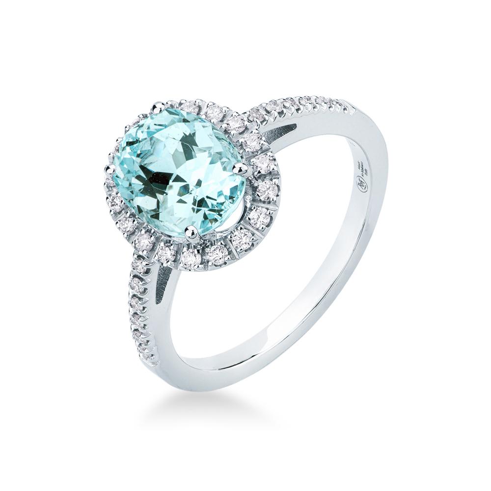 Anello acquamarina ovale 1,41ct diamanti 0,18ct Mirco Visconti - MIRCO VISCONTI