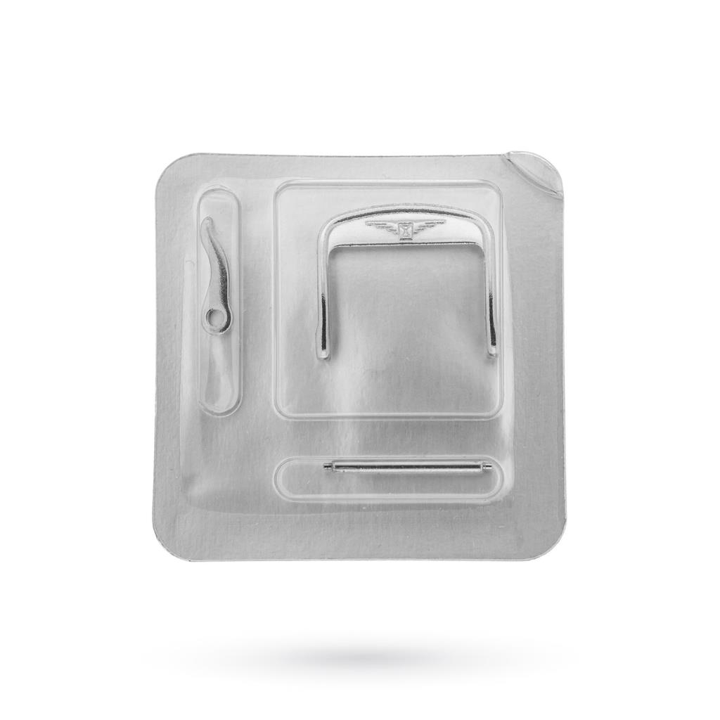 Fibbia per orologi longines in acciaio misura 18 millimetri