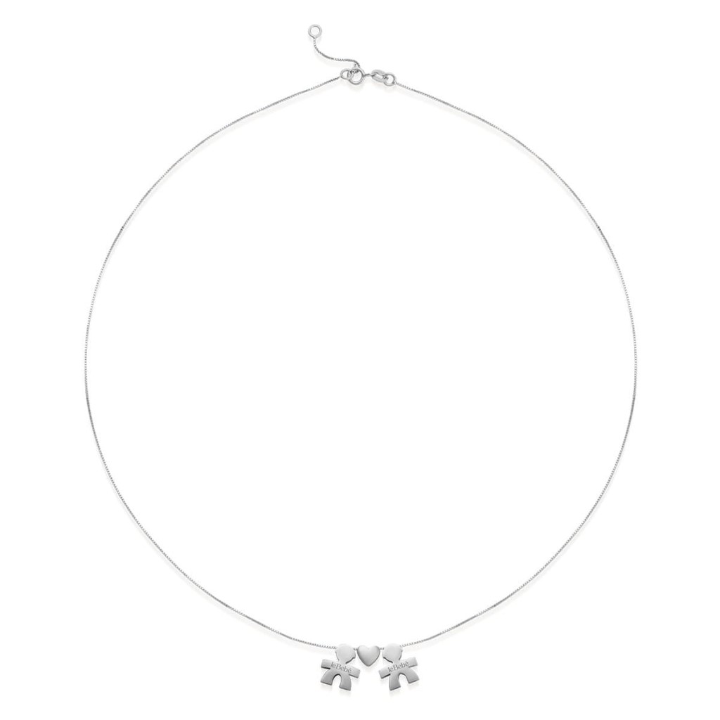 leBebe LBB918-FF Boy-Heart-Boy Necklace in White Gold - LE BEBE