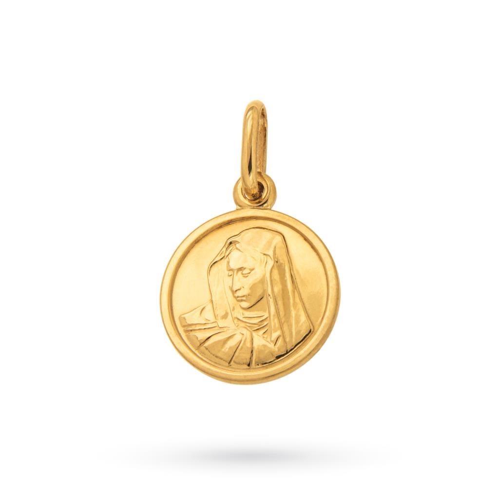 Medal pendant with Madonna in 18kt yellow gold - LUSSO ITALIANO