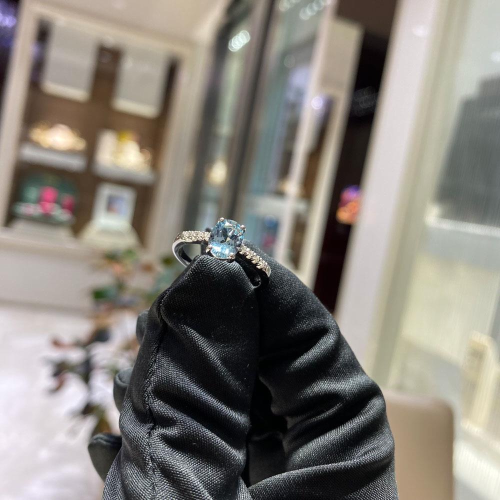  Oval aquamarine ring 1.09ct diamonds 0.05ct Mirco Visconti - MIRCO VISCONTI