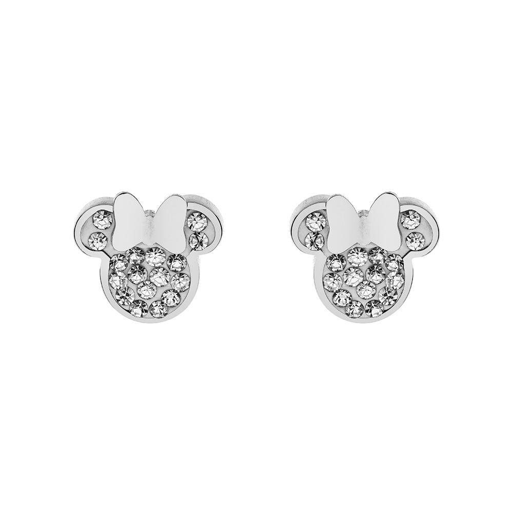 Hypoallergenic earrings Minnie white crystals - DISNEY