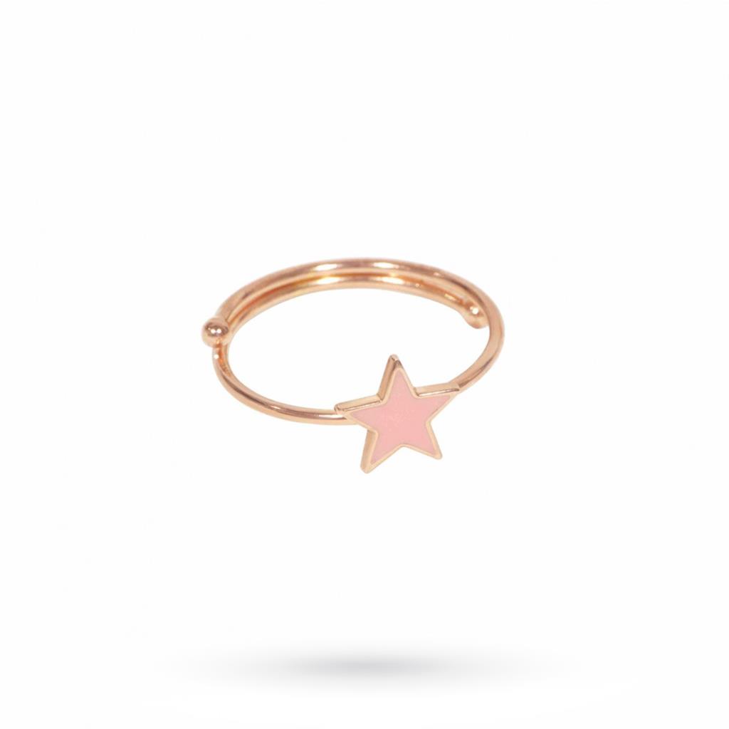 Ring with blue star in rose gold plated 925 silver - MAMAN ET SOPHIE