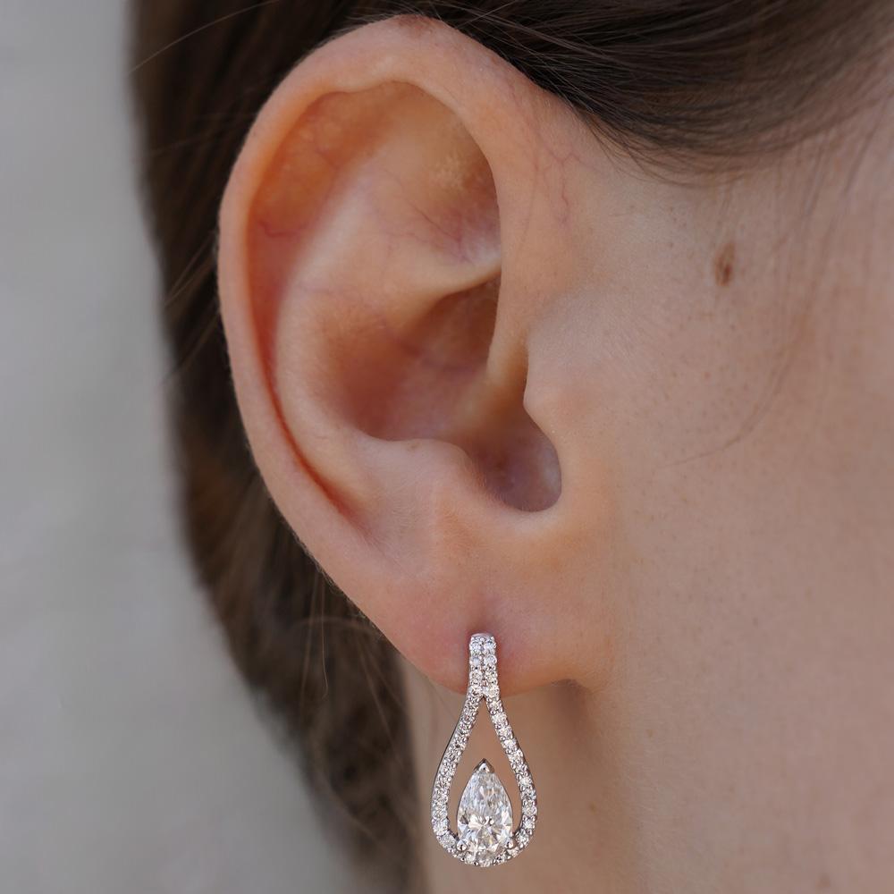 1.35 Carat Lab-Grown Diamond White Gold Fantasy Earrings - AMA