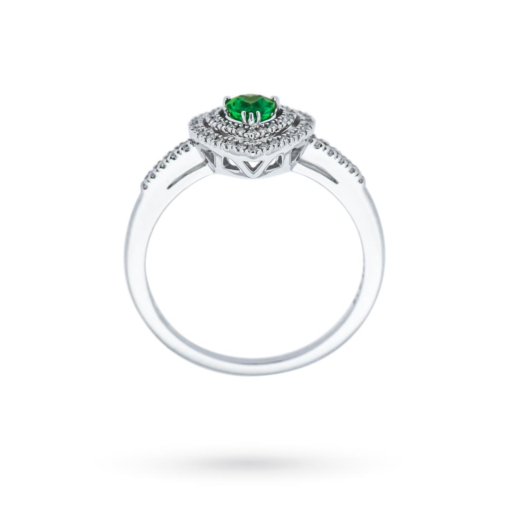  Anello smeraldo cuore 0,21ct diamanti 0,18ct Mirco Visconti - MIRCO VISCONTI
