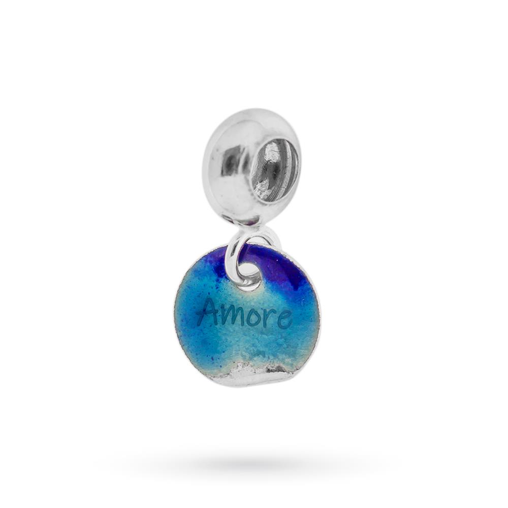 925 silver pendant blue light blue enamel LOVE - GABRIELLA RIVALTA