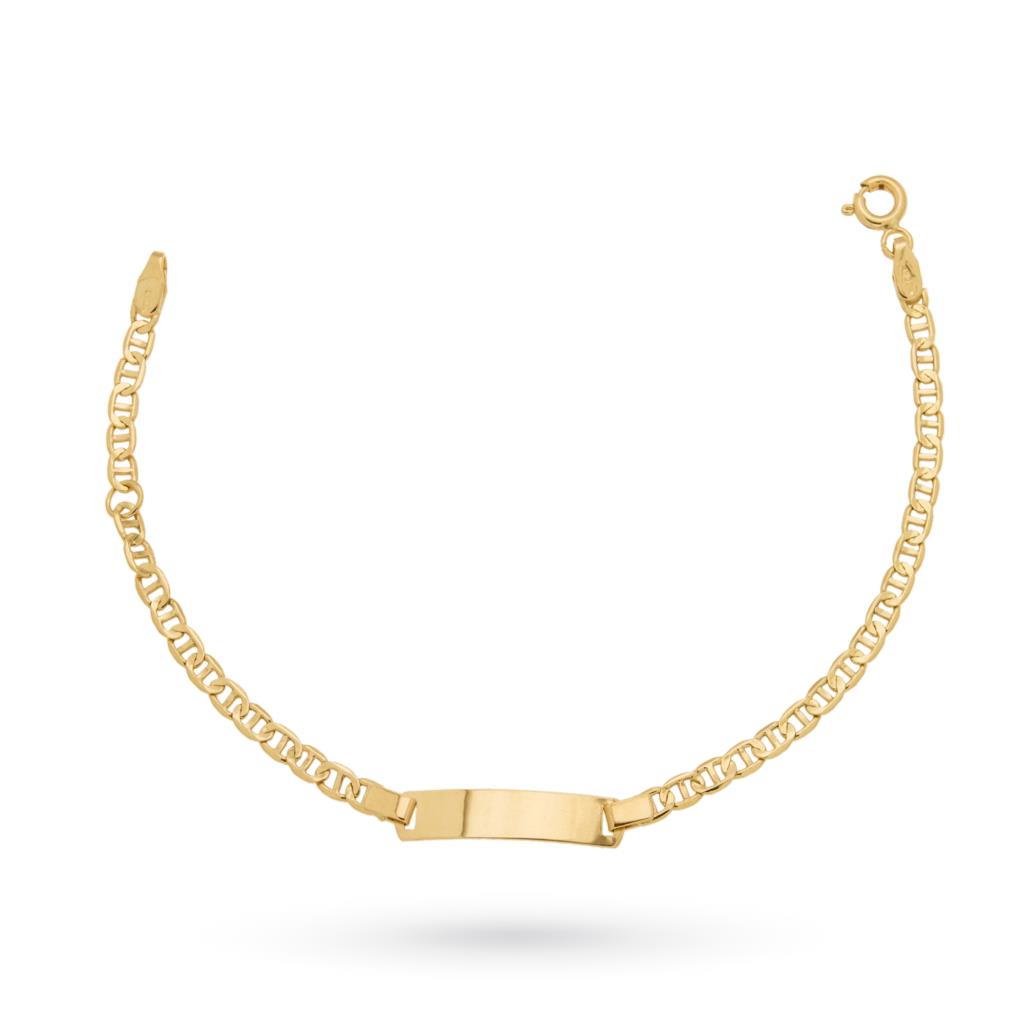 18kt yellow gold bracelet with plate  - LUSSO ITALIANO