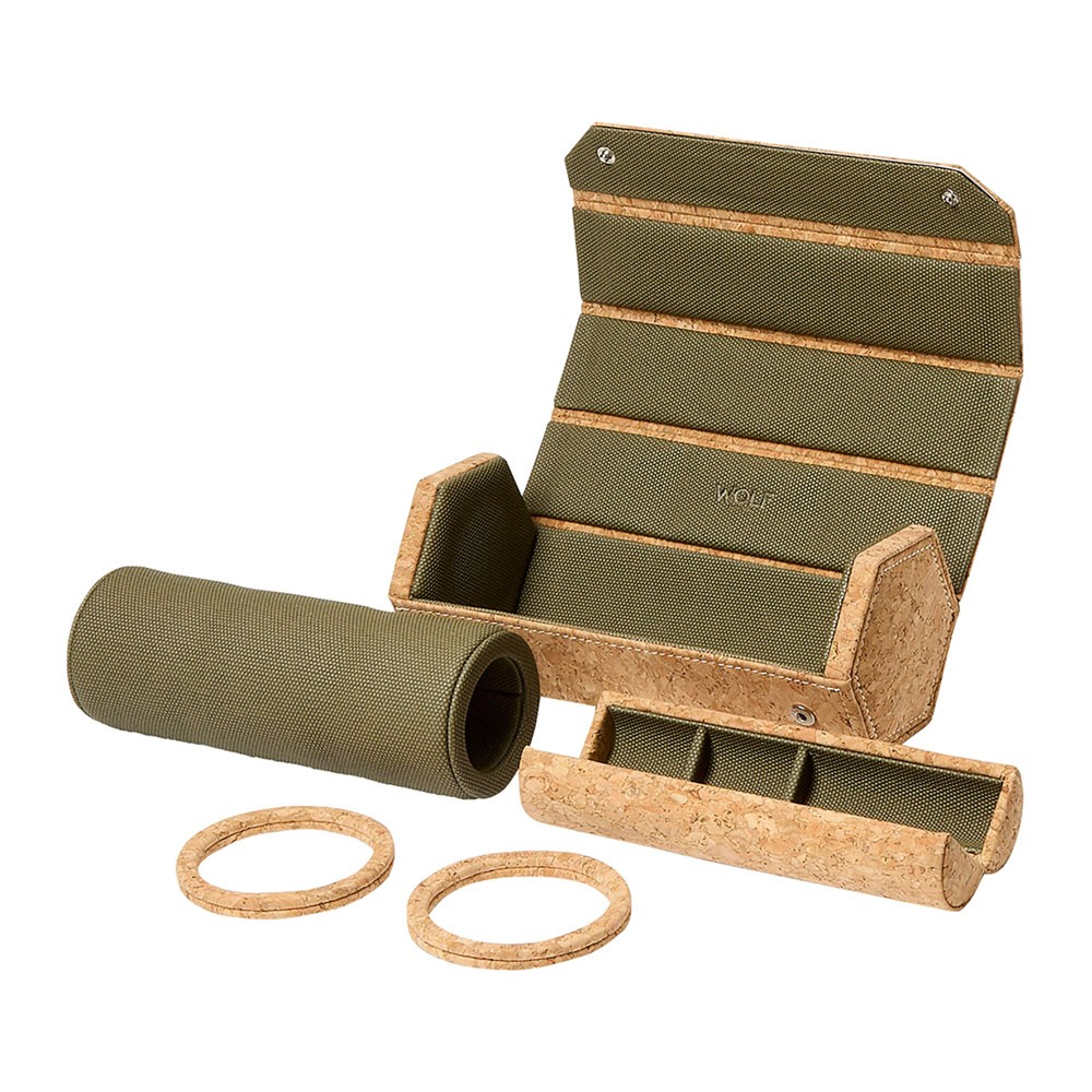  Rotolo porta orologi triplo esagonale con capsula - Sughero naturale - WOLF