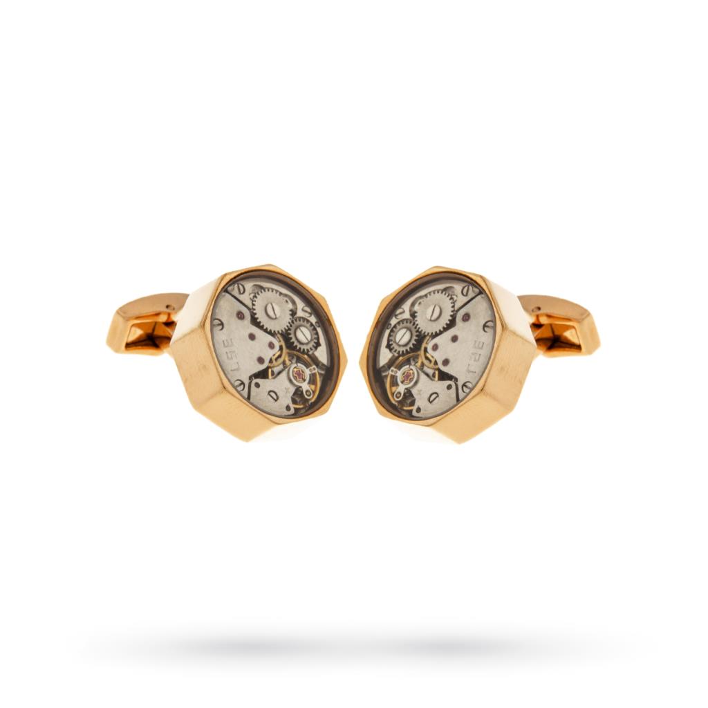 Cufflinks with watch movement in stainless steel - ANTORÀ