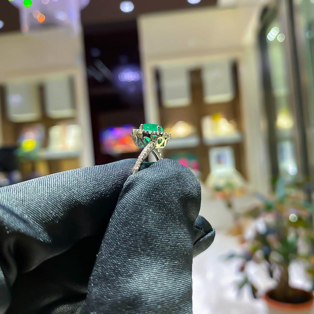  Anello smeraldo cuore 1,25ct contorno diamanti 0,24ct Mirco Visconti - MIRCO VISCONTI