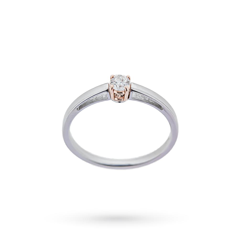 Anello solitario diamante 4 griffe rosa 0,05ct Luigi Quaglia - QUAGLIA