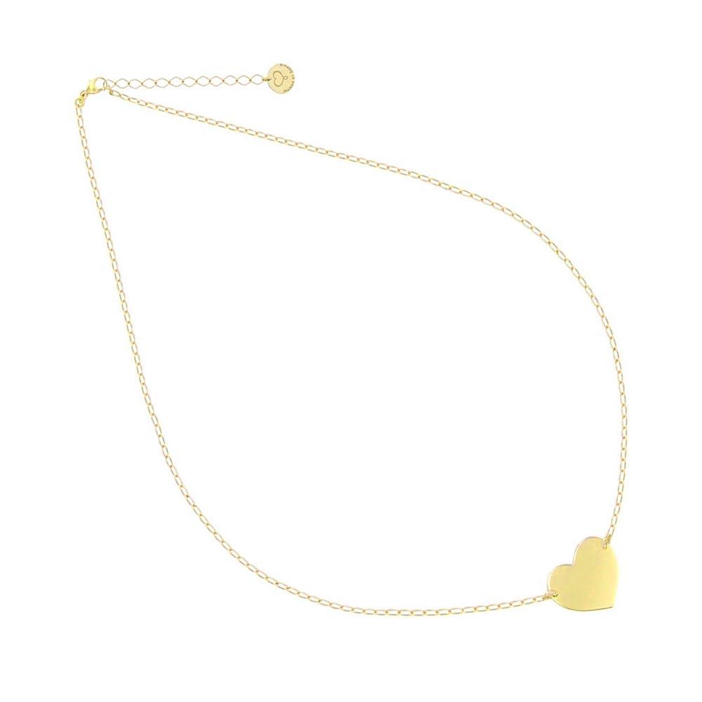 Golden silver medium heart choker necklace - MAMAN ET SOPHIE