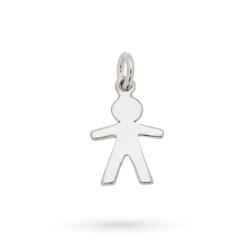 Ciondolo bimbo vestito oro bianco 18kt diamanti (grande) - LUSSO ITALIANO