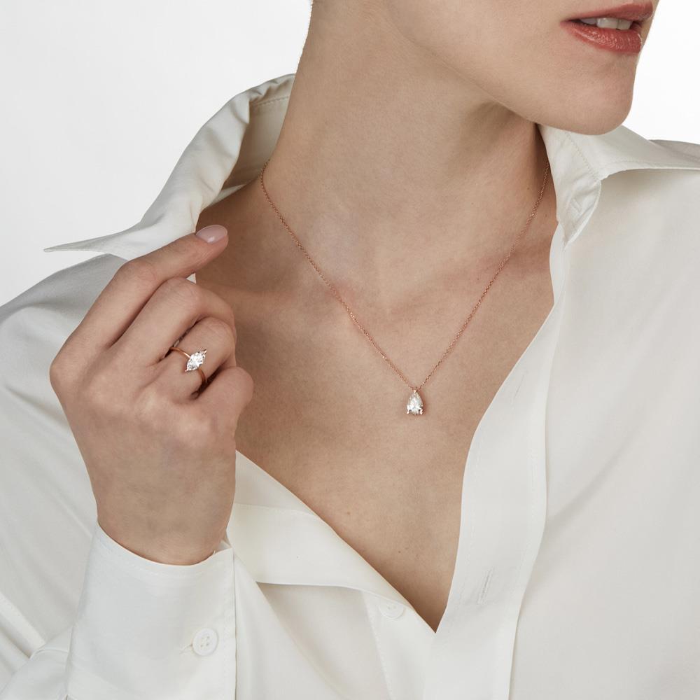  Girocollo oro rosa con diamante 1,5 Carati Lab-Grown - AMA