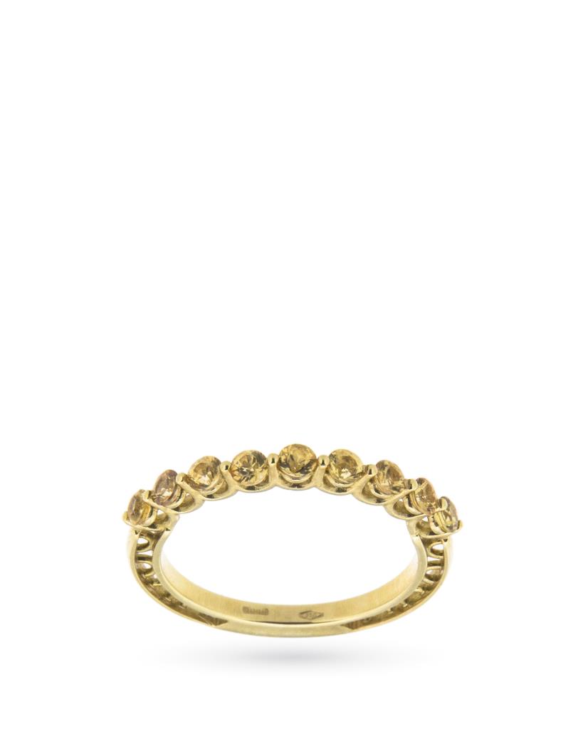 Riviere ring in 18kt yellow gold with yellow sapphires - ORO TREND