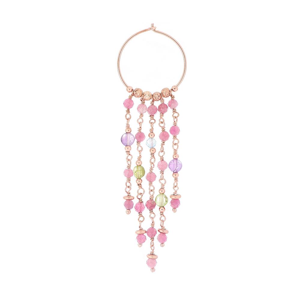 Long pink circle earring Maman et Sophie ORISF2TO - MAMAN ET SOPHIE