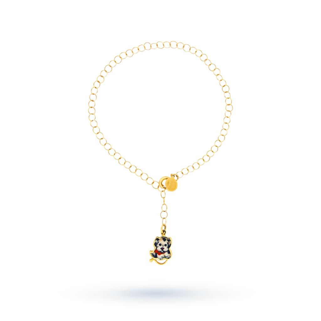18kt yellow gold rings bracelet Dalmatian puppy - GABRIELLA RIVALTA