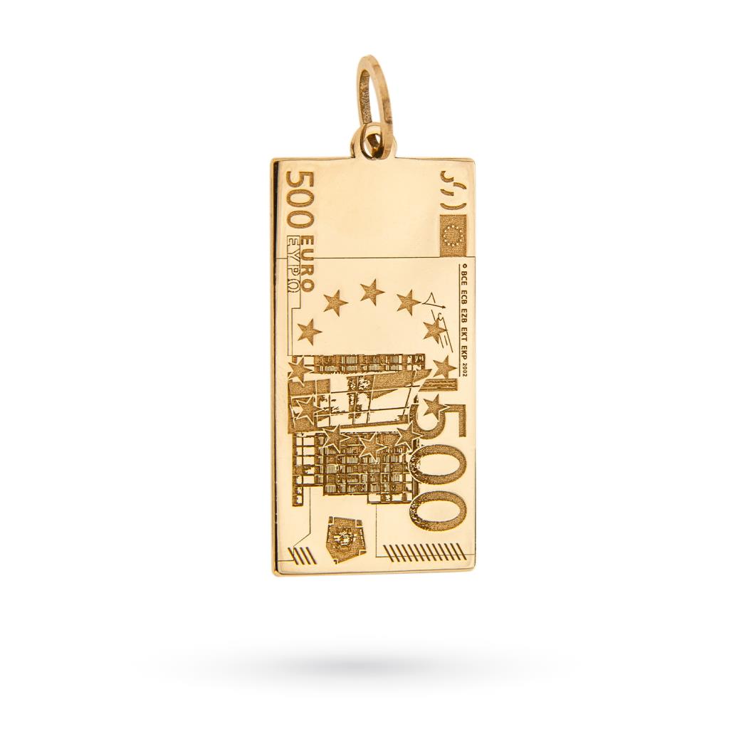 500 euro banknote charm 9kt rose gold - CICALA