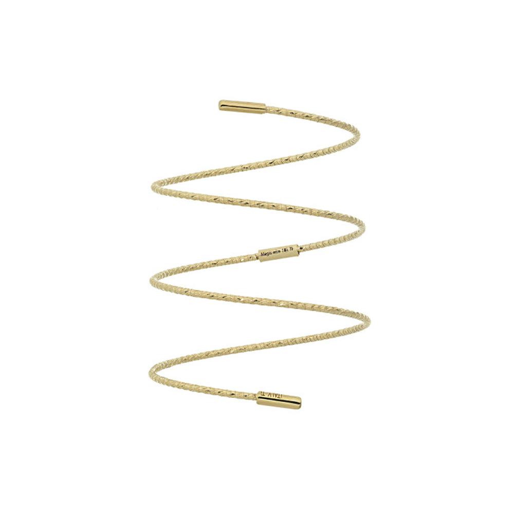 Half Spiral Yellow Gold Wire Ring MagicWire Size 21 ITA - MAGICWIRE