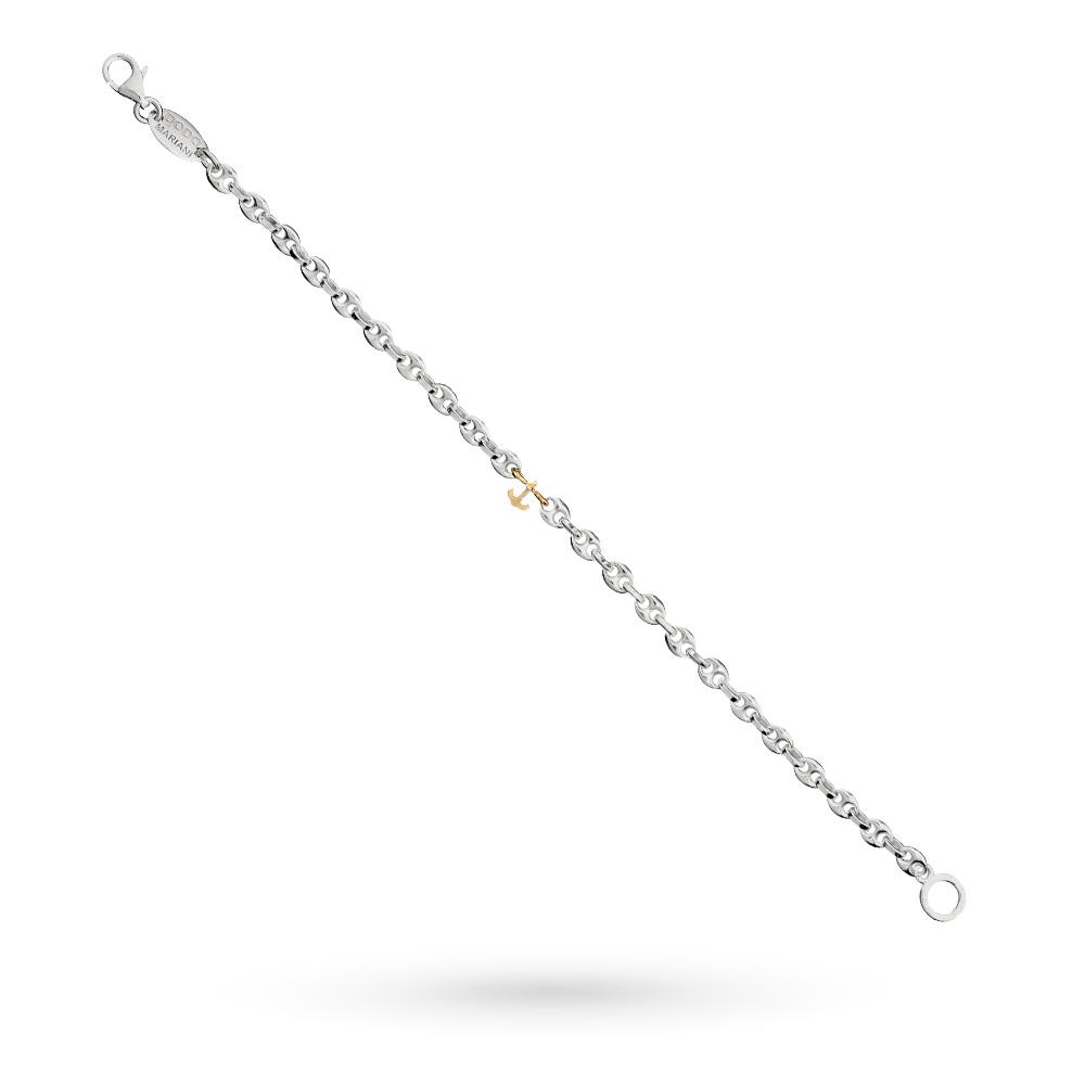  Bracciale argento 925 ancora oro 9kt 21cm Dodo Mariani - DODO MARIANI