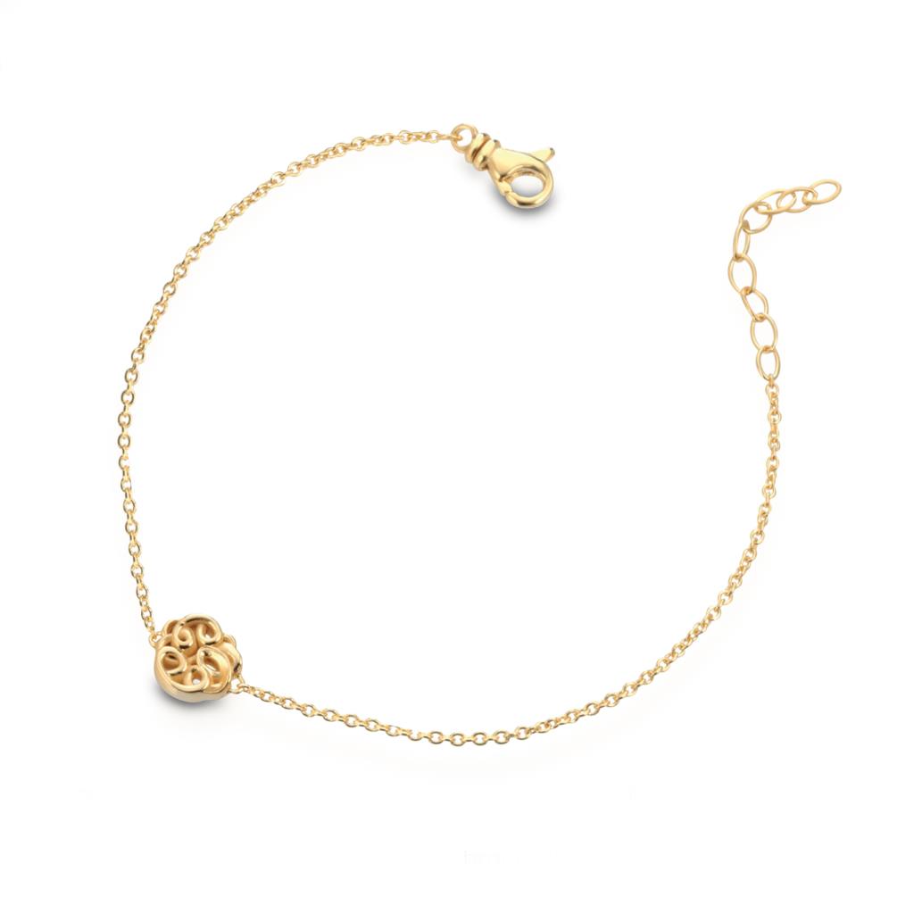 925 golden silver bracelet with pendant - MARESCA OFFICINE ORAFE
