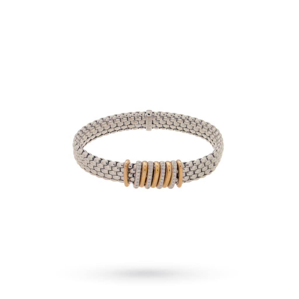 White and rose gold bracelet with 0.30 ct diamonds | Fope - FOPE