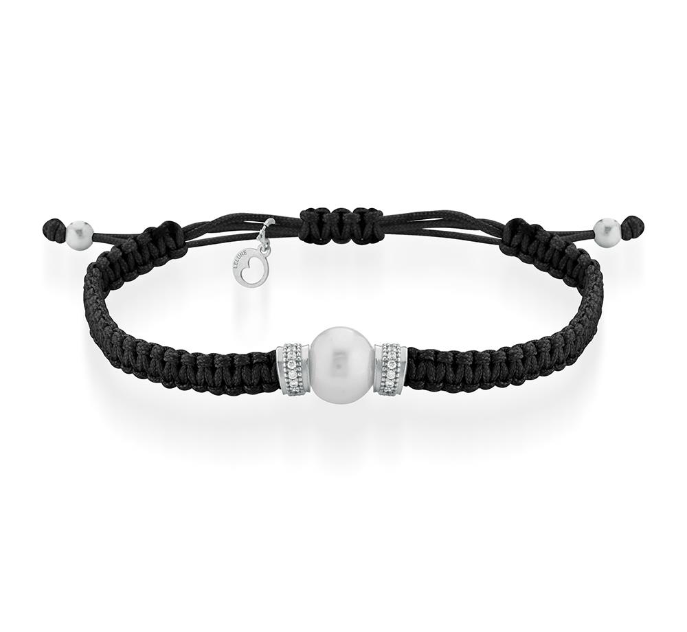 Le Lune Glamor LGBR460 black zircon pearl string bracelet - GLAMOUR