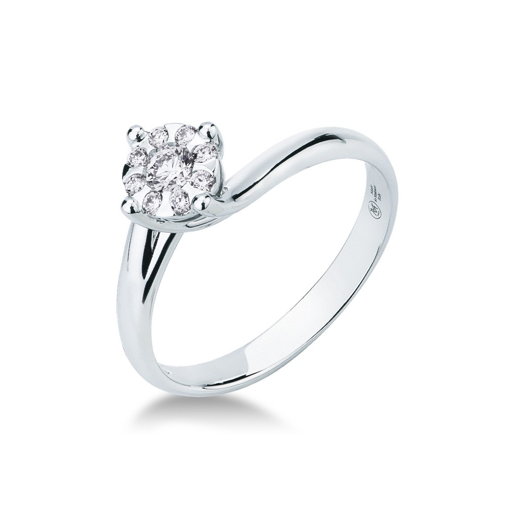 Anello solitario multipietra modello Valentino di Mirco Visconti