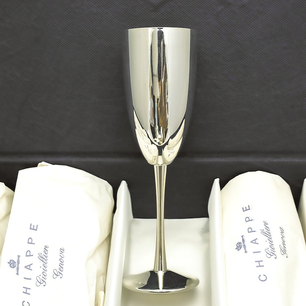  Set di 6 flutes in argento 800 con scatola originale - 